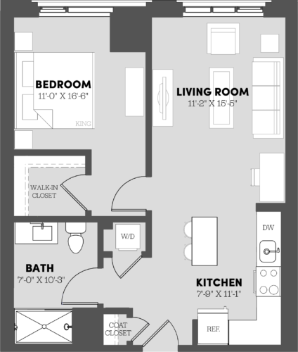 a floor plan of a bedroom apartment